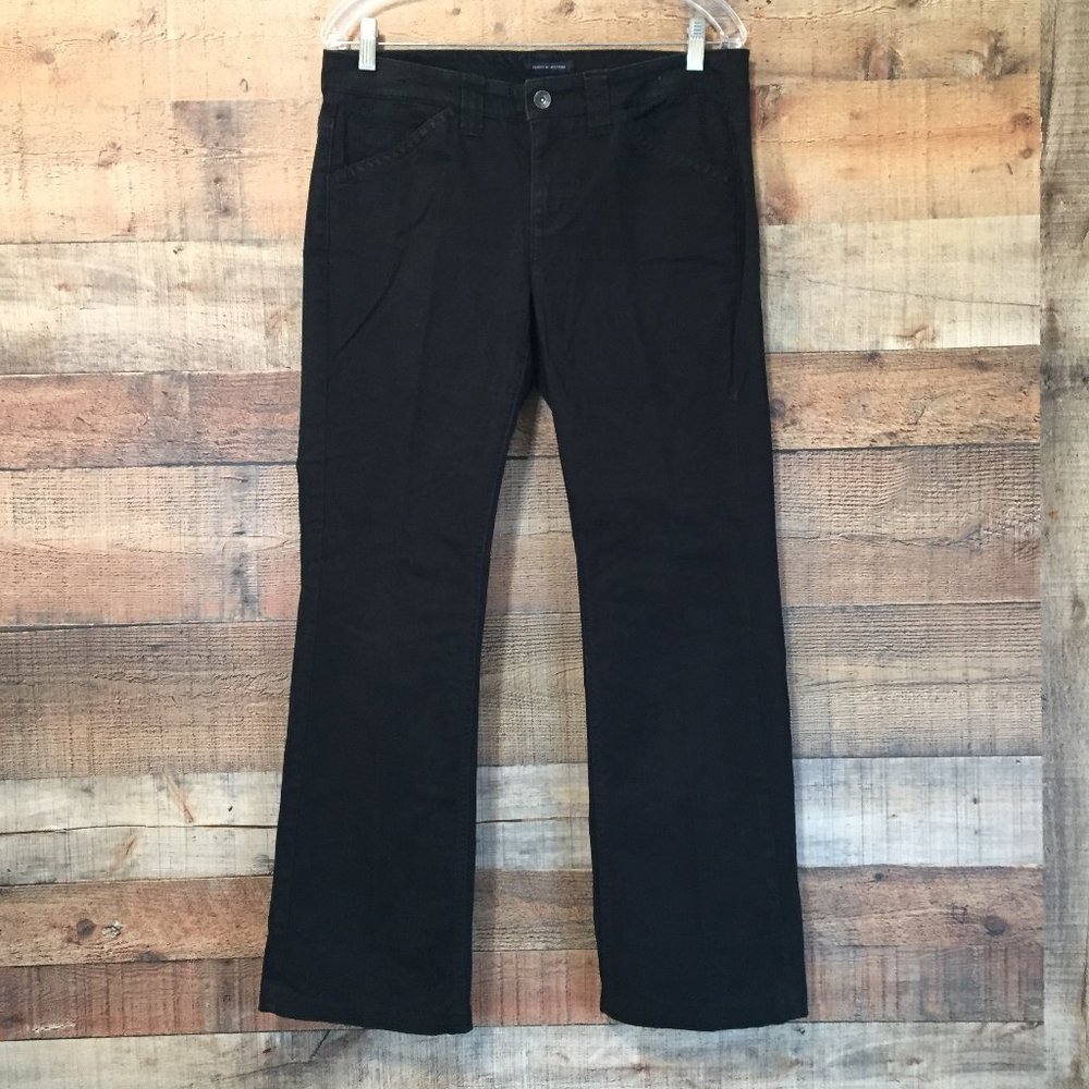 Tommy Hilfiger Black Low Rise Boot Cut Twill Trouser Pants Size 8 w/ 29" Inseam